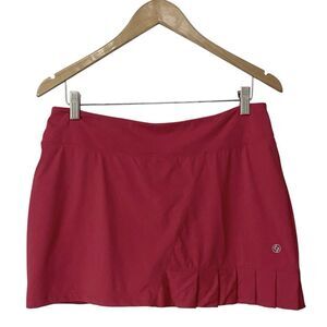 Lija Womens Size Medium Athletic Golf Tennis Pleated Mini Skort Pink